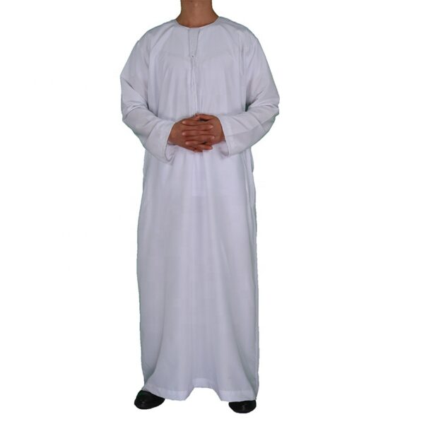Round Neck White Thobe - Classic Simplicity & Spiritual Comfort