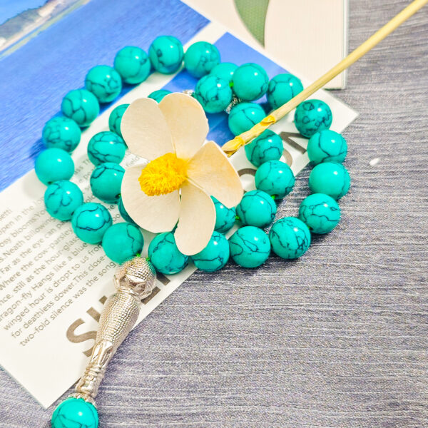 Turquoise Tasbih - 33 Beads, 5 Colors