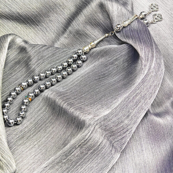 Black Agate Prayer Beads - 33 Beads, 3 Colors