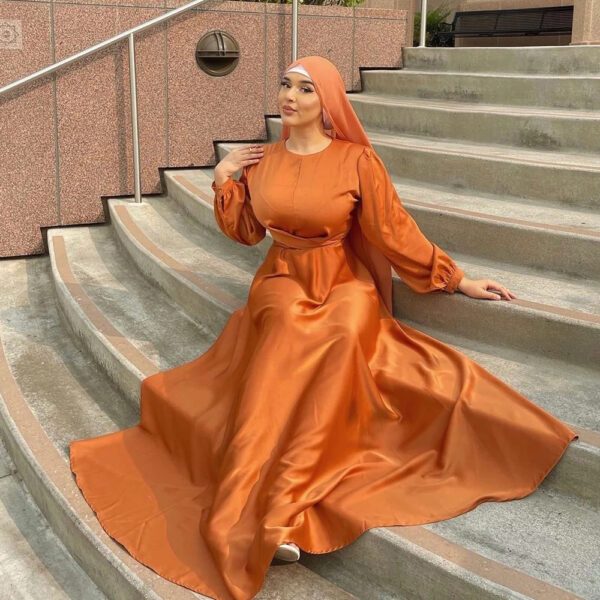 Orange Abaya - Elegant & Silky Comfort | Skin-Friendly Fabric